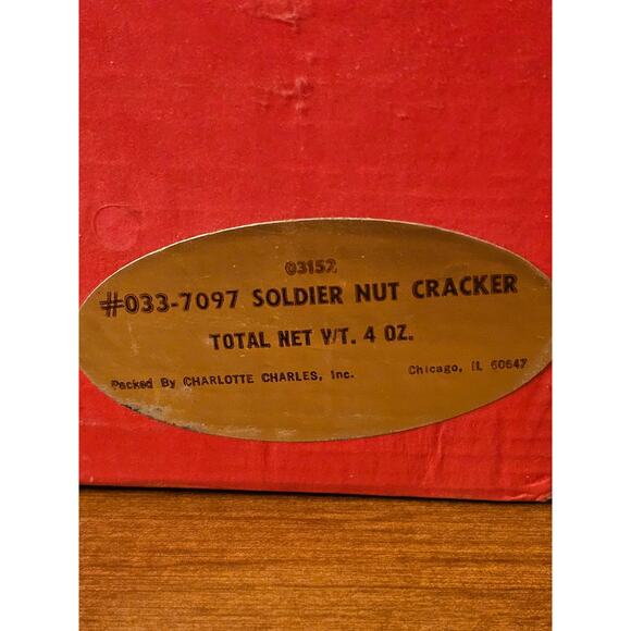 SEALED Vintage Charlotte Charles Soldier Nut Cracker #033-7097 Nutcracker(gg276) - Picture 4 of 4